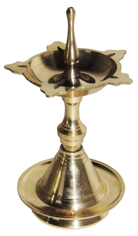 Brass Kerala Lamp (Nilavilakku), 3.5 inch (No. 1)