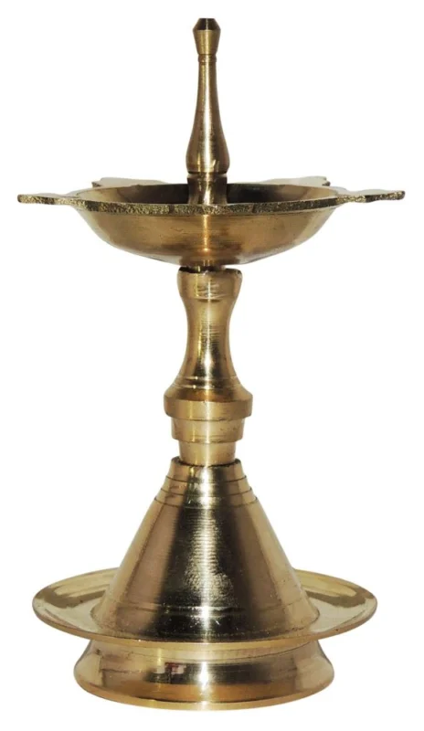 Brass Kerala Lamp (Nilavilakku), 3.5 inch (No. 1)