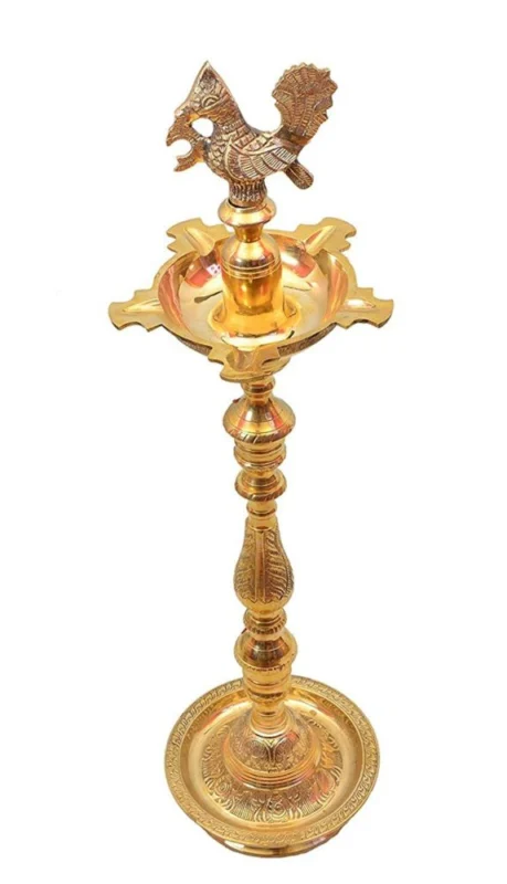Brass Mahabharat Stand Diya (Deepak), 22 kg