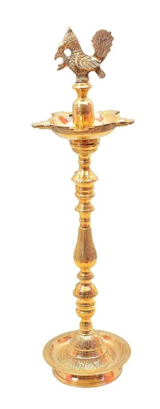 Brass Mahabharat Stand Diya (Deepak), 22 kg