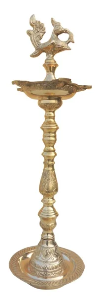Brass Mahabharat Stand Diya (Deepak), 21 inch, brass, Vedikcraft Moradabad