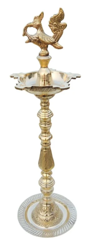 Brass Mahabharat Stand Diya (Deepak), 2.7 kg
