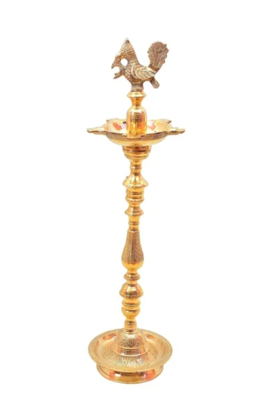 Brass Mahabharat Stand Diya (Deepak), 4.2 kg, brass, Vedikcraft Moradabad
