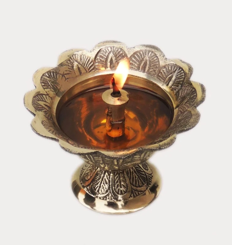 Brass Table Diya (Deepak), 2.1 inch
