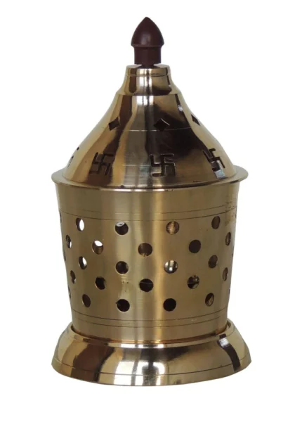 Brass Stand Diya (Deepak), 5 inch, 240 g, brass, Vedikcraft Moradabad