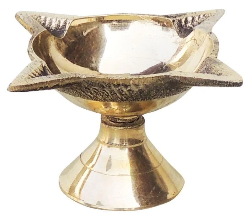 Brass Table Diya (Deepak) (Wicks), 1.4 inch