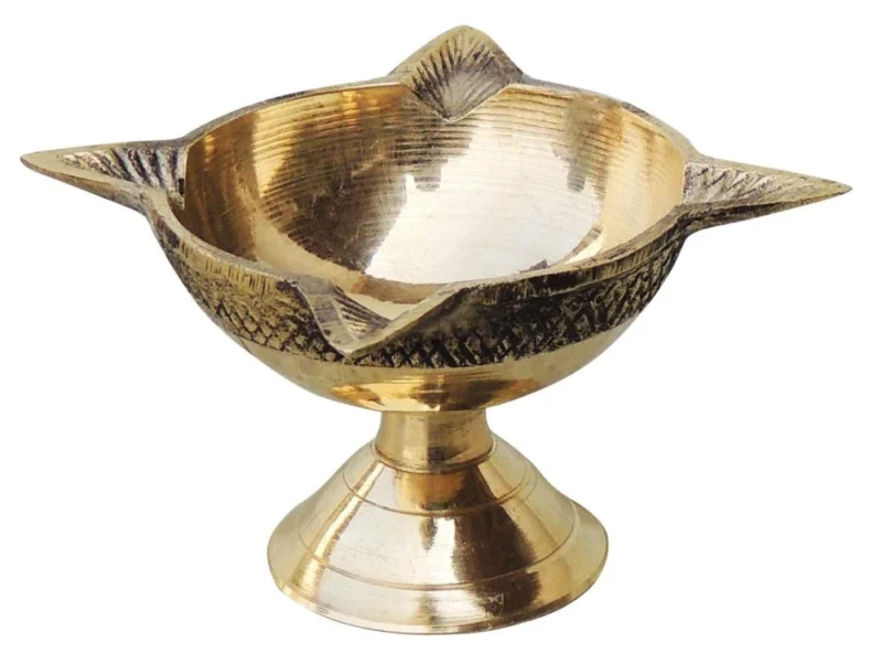 Brass Table Diya (Deepak) (Wicks), 1.7 inch