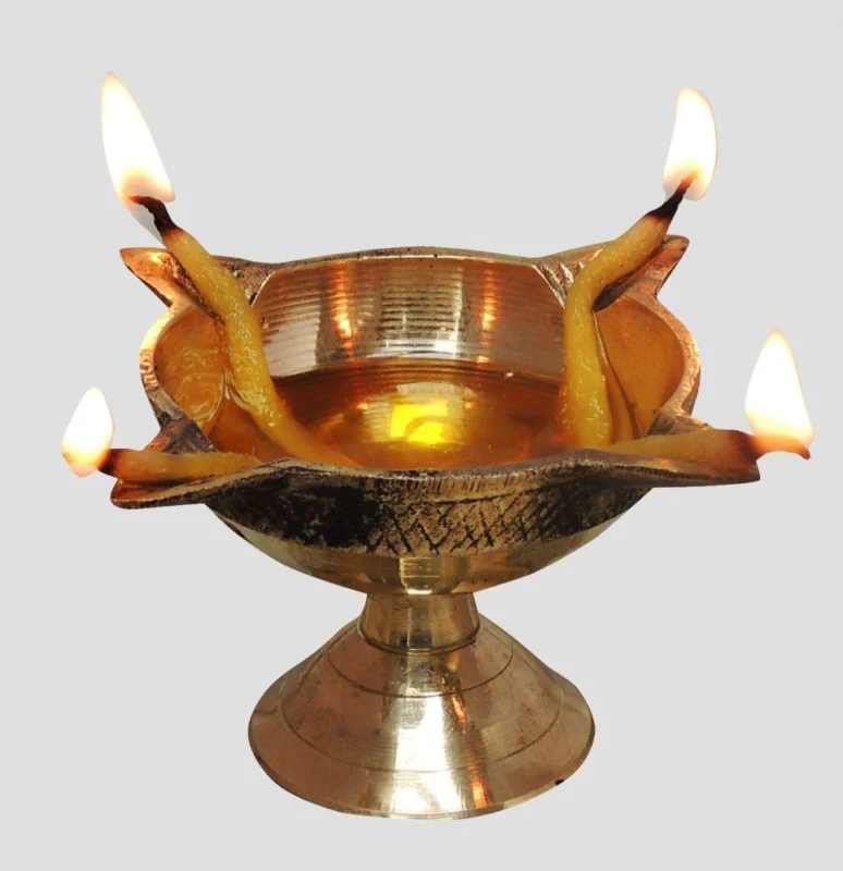 Brass Table Diya (Deepak) (Wicks), 1.7 inch
