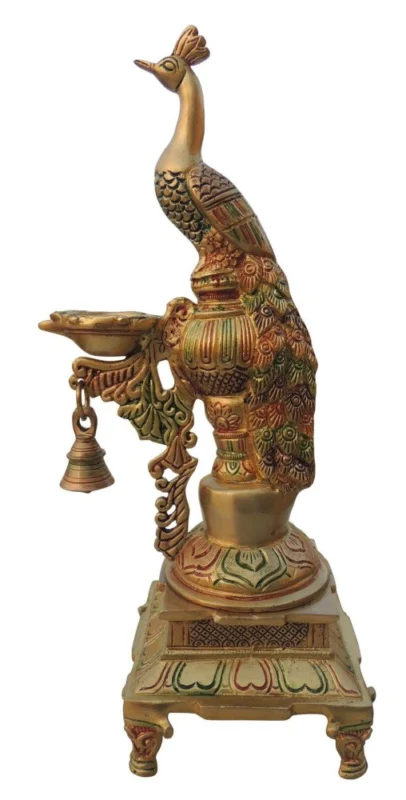 Brass Stand Diya (Deepak), 15 inch