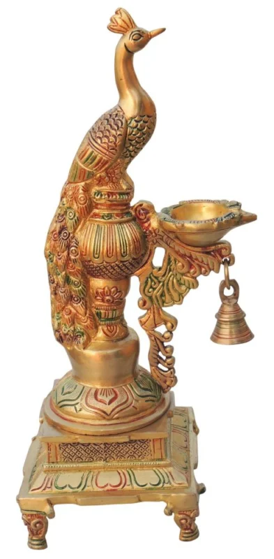 Brass Stand Diya (Deepak), 15 inch