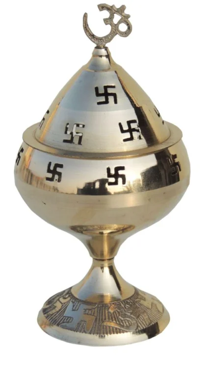 Brass Om Diya (Deepak) (Pakija), 5.3 inch