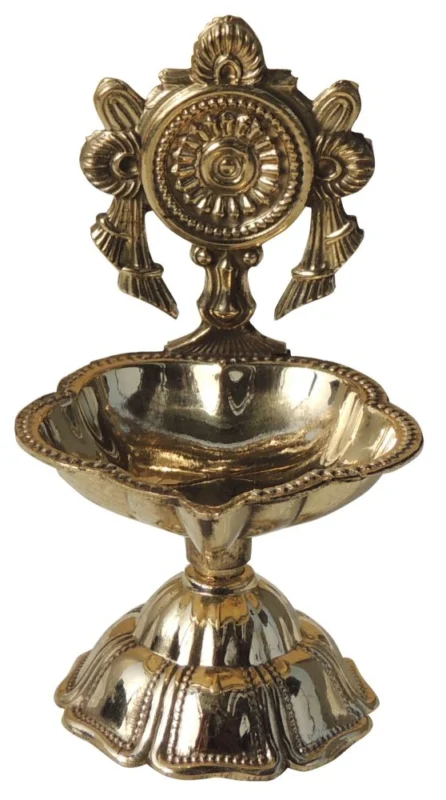 Brass Stand Diya (Deepak), 3.2 inch