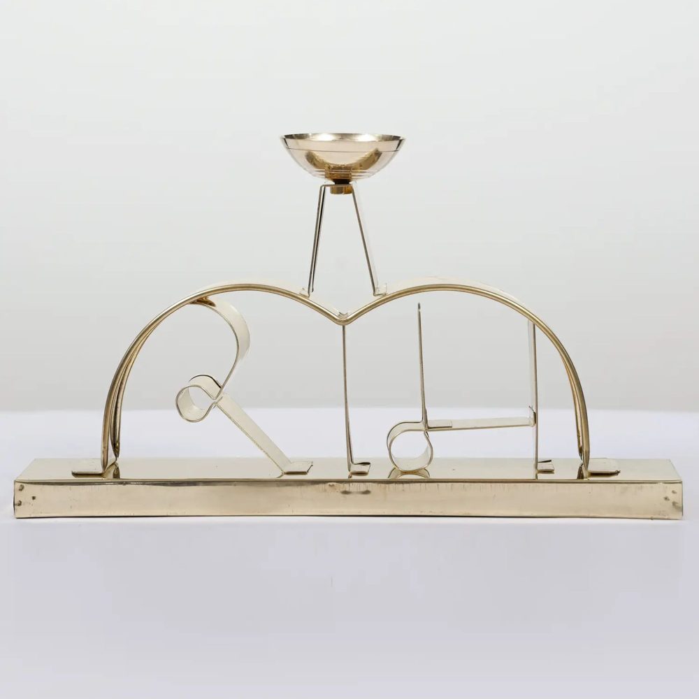 Brass Candle Stand (Ram), 7 inch, brass, Vedikcraft Moradabad