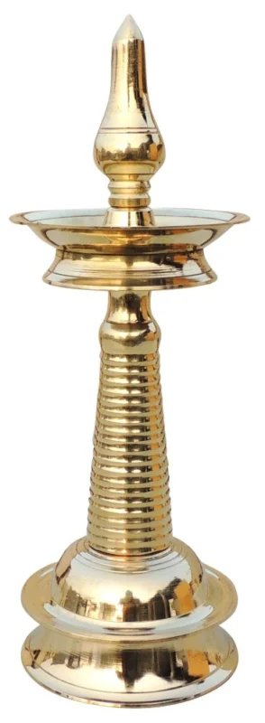 Brass Kerala Lamp (Nilavilakku) (Round), 11 inch