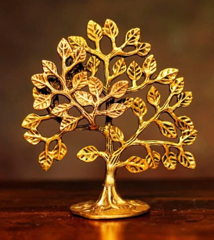 Brass Kalpavriksha Tree Showpiece (Showiece), 6.6 inch