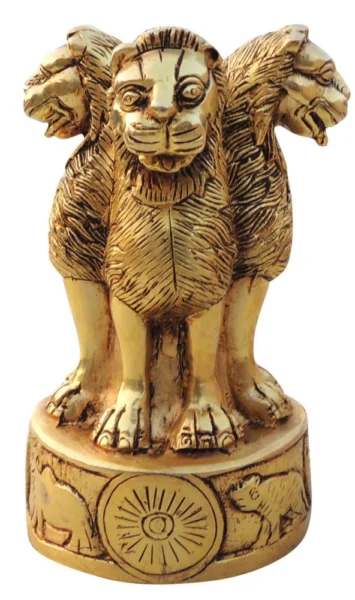Ashoka Pillar (Ashok Stambh) Statue in Brass (Lath), 6.5 inch, 2.54 kg, brass, Vedikcraft Moradabad
