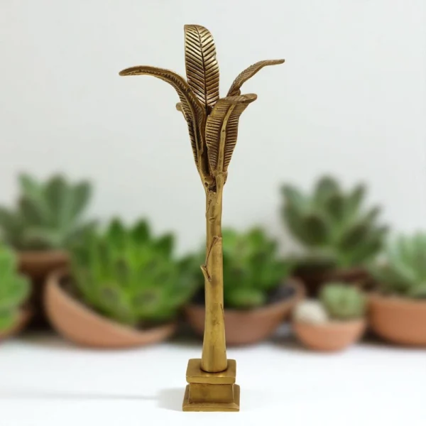 Brass Tree Showpiece (Banana), 11.5 inch, brass, Vedikcraft Moradabad