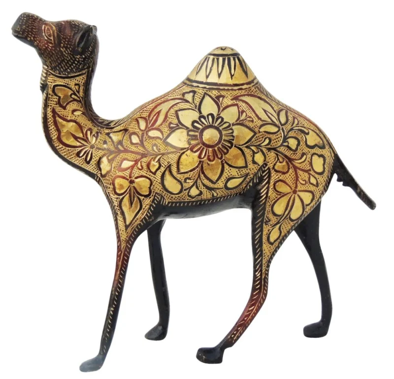 Brass Camel Showpiece, 9.5 inch, 2 kg – for Table Décor