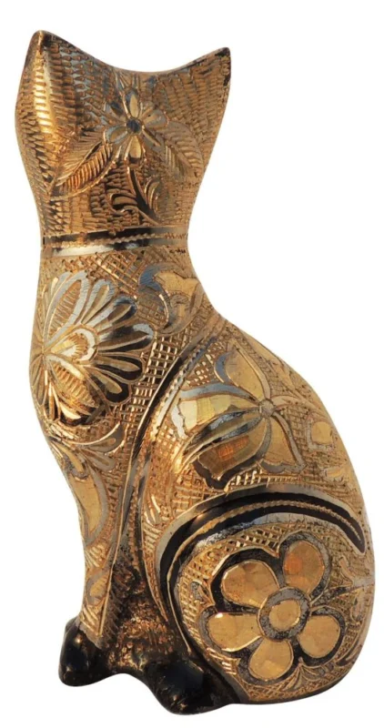 Brass Cat Showpiece, 6 inch, design AN045-C