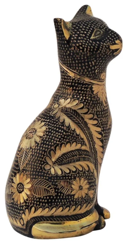 Brass Cat Showpiece, 6 inch, design AN045-B