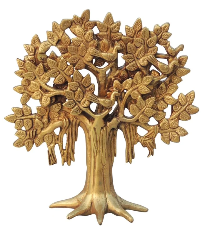 Brass Kalpavriksha Tree Showpiece, 8.2 inch