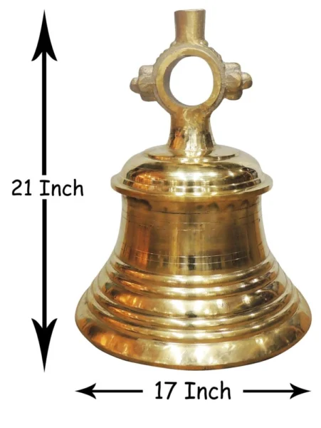 Brass Hanging Temple Bell (Ghanti), 21 inch, brass, Vedikcraft Moradabad