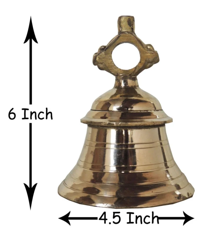 Brass Hanging Temple Bell (Ghanti), 6 inch