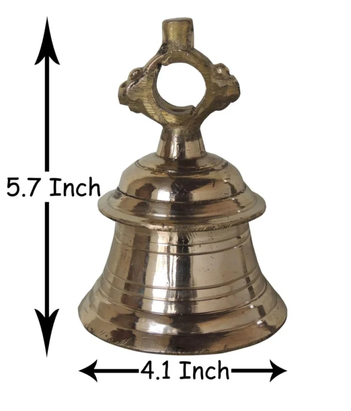 Brass Hanging Temple Bell (Ghanti), 5.7 inch