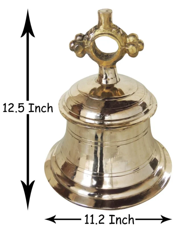 Brass Hanging Temple Bell (Ghanti), 12.5 inch