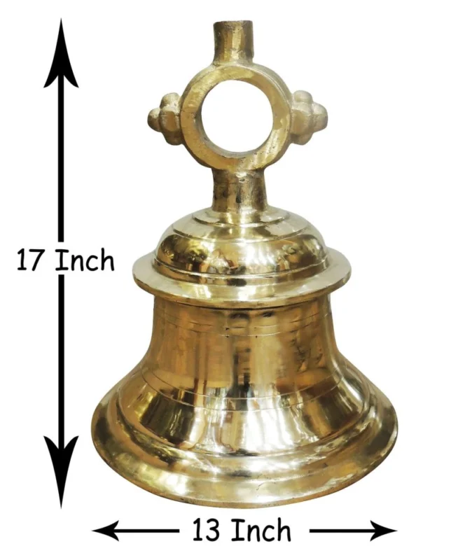 Brass Hanging Temple Bell (Ghanti) (Ghanta), 17 inch