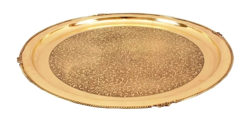 Brass Pooja Thali, 14.5 inch