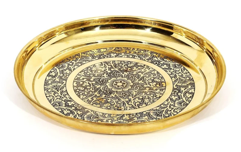 Brass Pooja Thali, 14 inch