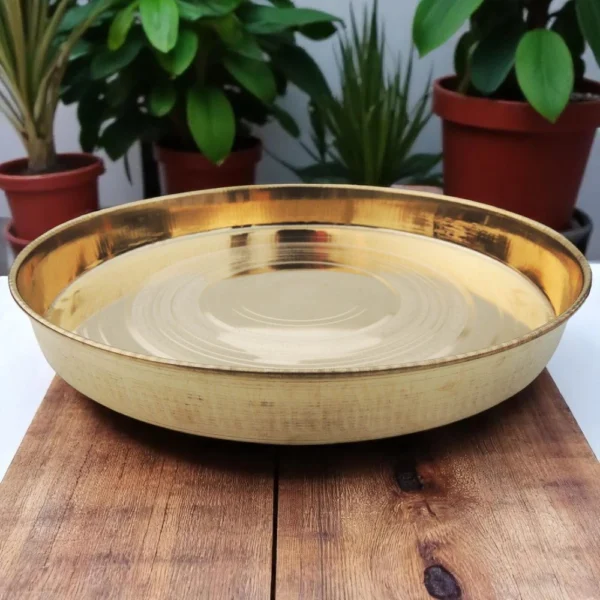 Brass Dinner Plate, 11 inch, brass, Vedikcraft Moradabad