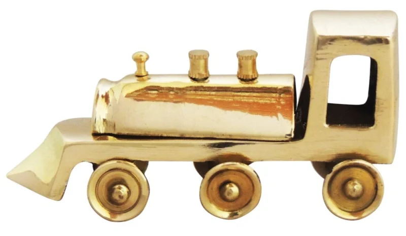 Brass Miniature Train Engine, 2.2 inch