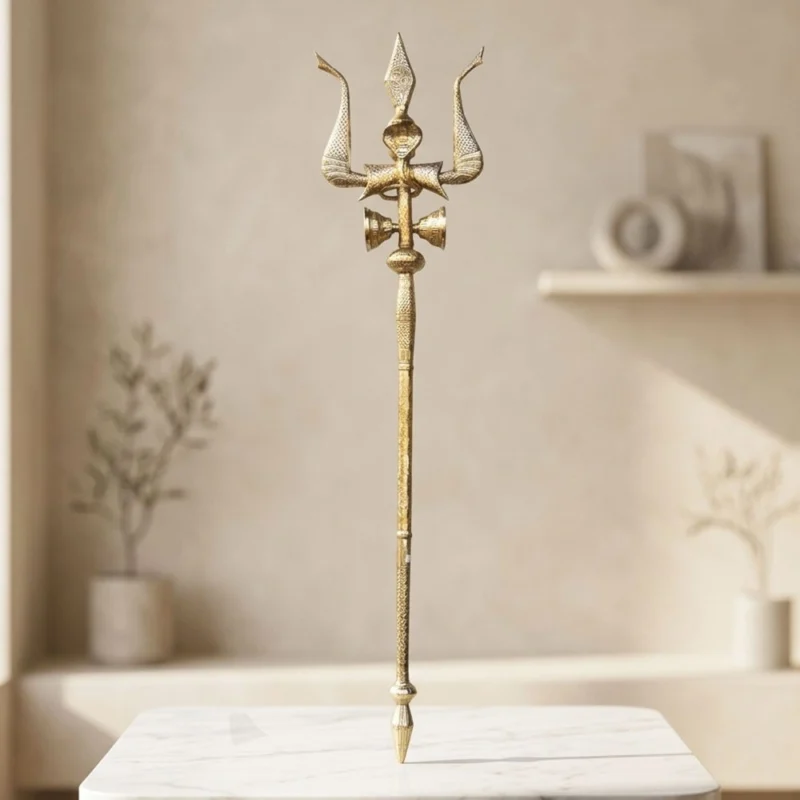 Brass Trishul for Pooja, 74 inch