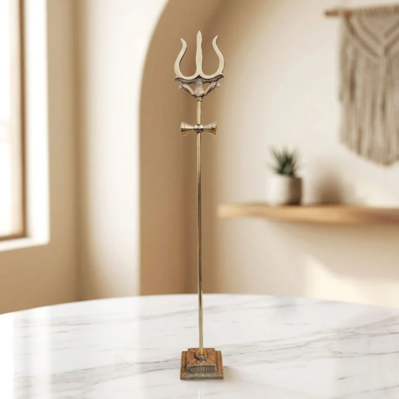 Brass Trishul for Pooja, 36 inch
