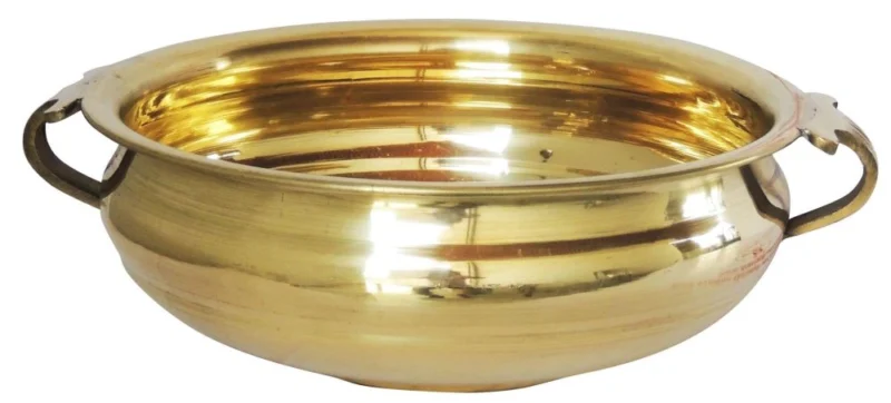 Brass Urli Bowl for Floating Flowers (Diameter), 10 inch (F594 D)