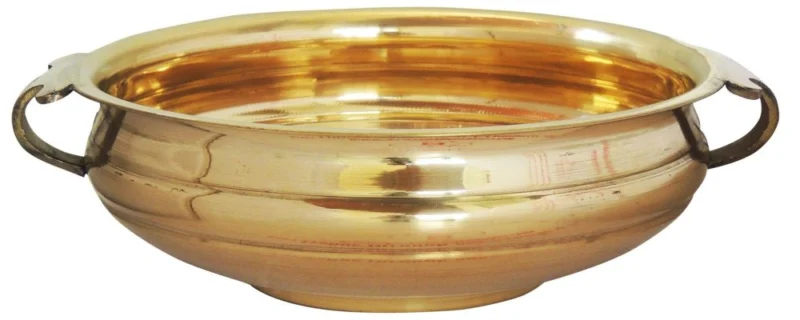 Brass Urli Bowl for Floating Flowers (Diameter), 12 inch (F594 E)