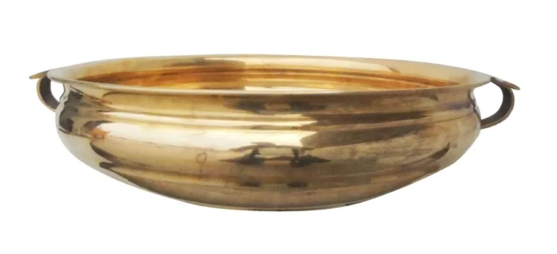Brass Urli Bowl for Floating Flowers (Diameter), 18.6 inch (F594 H)