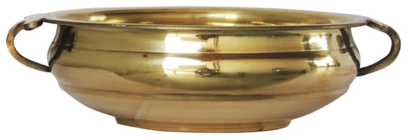 Brass Urli Bowl for Floating Flowers (Diameter), 8 inch (F594 C)