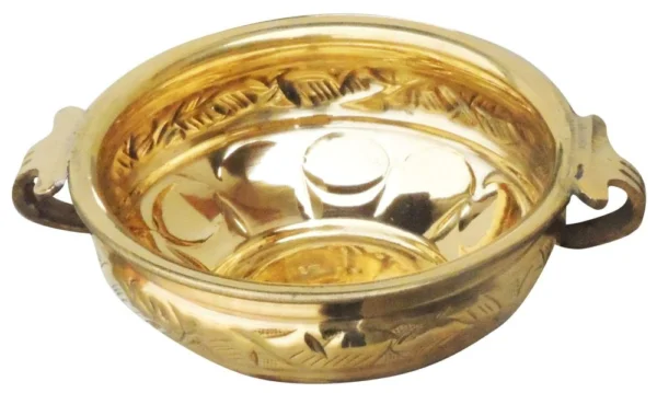 Brass Urli Bowl for Floating Flowers (Handwork Diameter), 6.5 inch, brass, Vedikcraft Moradabad