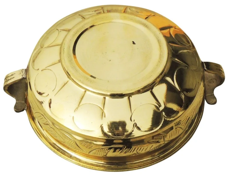 Brass Urli Bowl for Floating Flowers (Handwork Diameter), 8 inch (F574 B)