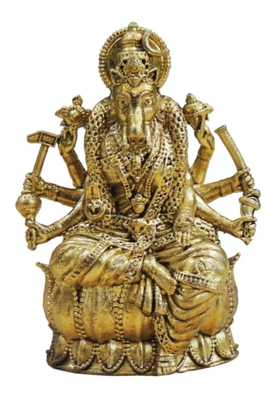 Varaha Avatar Idol in Brass (Small), 2.5 inch – for Desk and Car