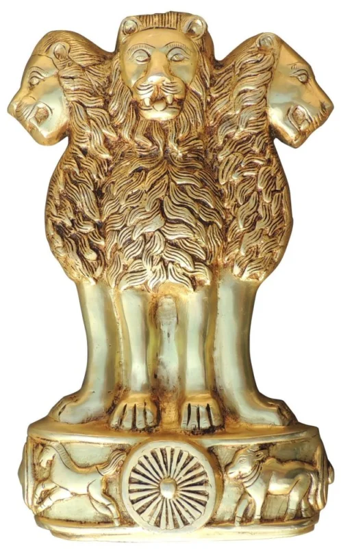 Ashoka Pillar (Ashok Stambh) Statue in Brass (Lath), 16.5 inch