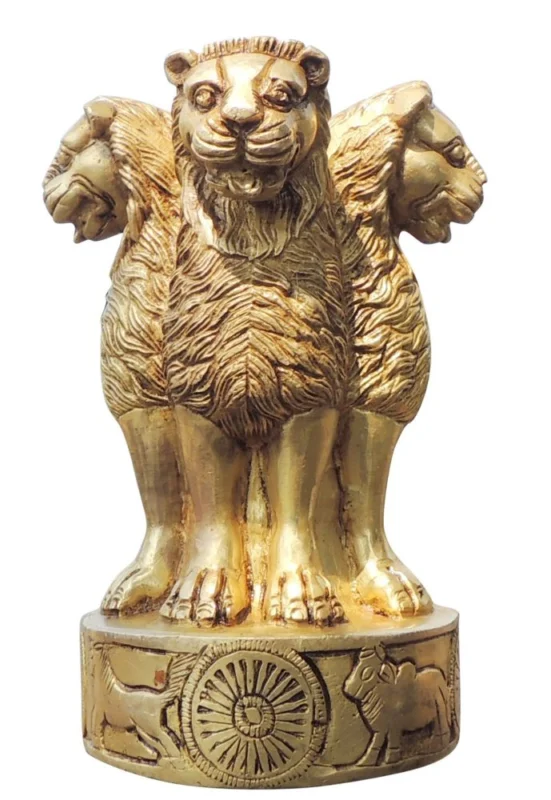 Ashoka Pillar (Ashok Stambh) Statue in Brass (Lath), 6.5 inch, 1.54 kg