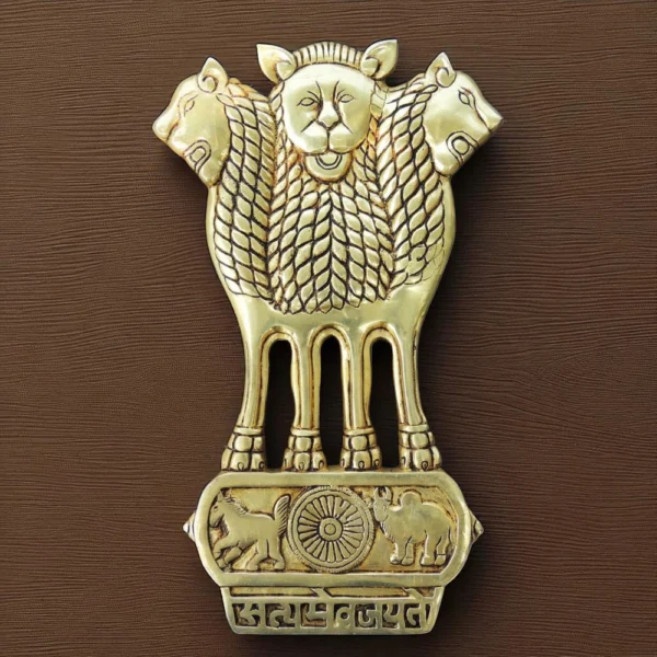 Ashoka Pillar (Ashok Stambh) Statue in Brass (Lath), 14 inch, 2.58 kg, brass, Vedikcraft Moradabad