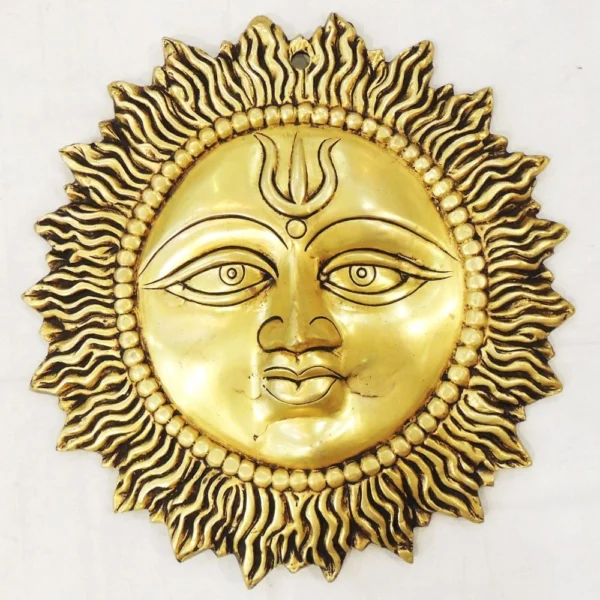 Brass Wall Hanging Sun, 13.2 inch, brass, Vedikcraft Moradabad