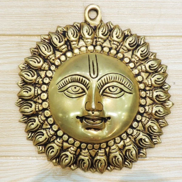 Brass Wall Hanging Sun, 6 inch, brass, Vedikcraft Moradabad