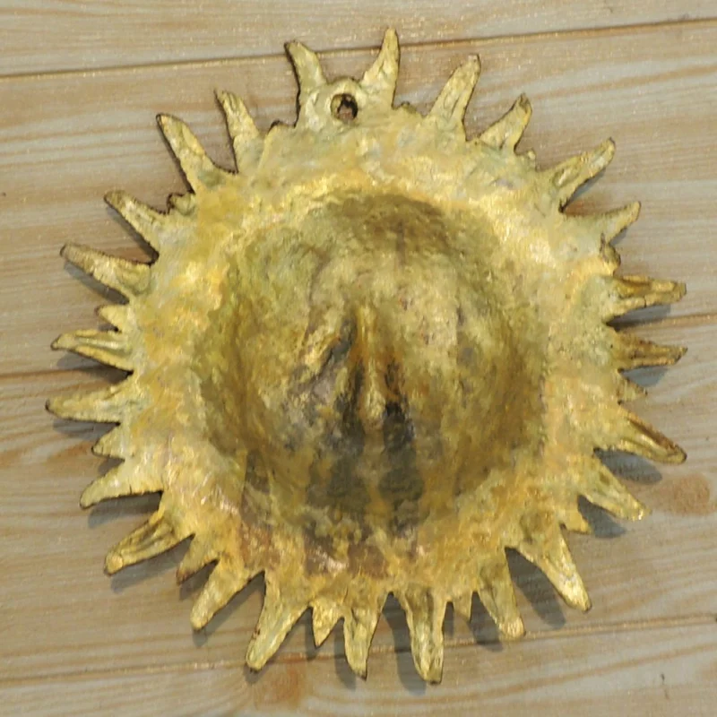 Brass Wall Hanging Sun, 9.5 inch