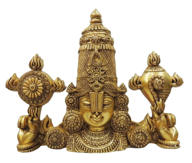 Tirupati Balaji Idol in Brass, Wall Hanging (Bala)